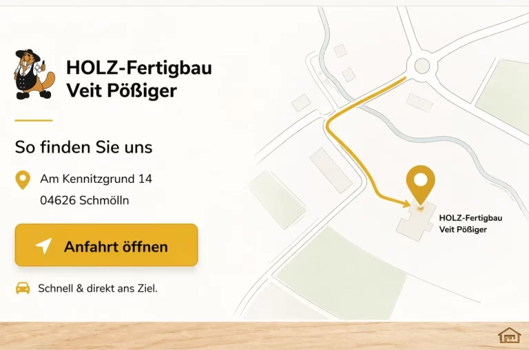 Anfahrt zu HOLZ-Fertigbau Veit Pößiger in Schmölln